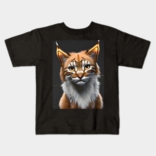 Lynx Cat - Modern Digital Art Kids T-Shirt